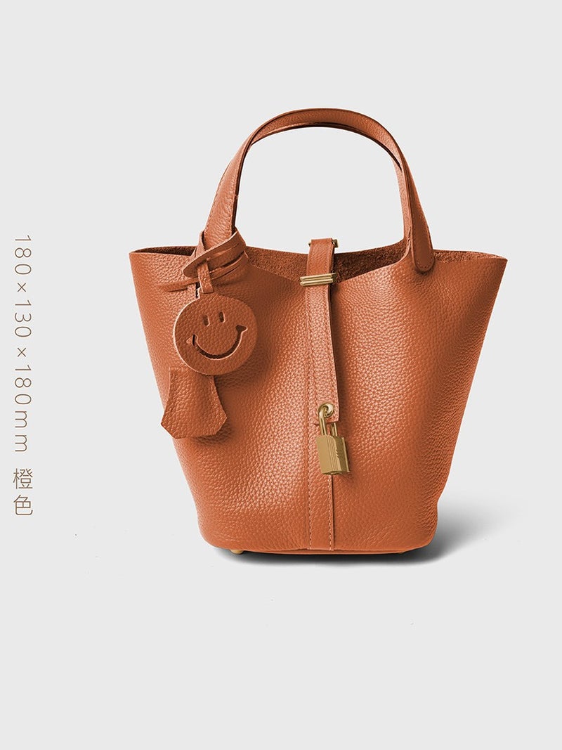 Bags For 2025, First Layer Cowhide Bucket Bag, Handheld Mommy Bag, Genuine Leather Tote Bag, Large Capacity Women'S Bag - Image 2