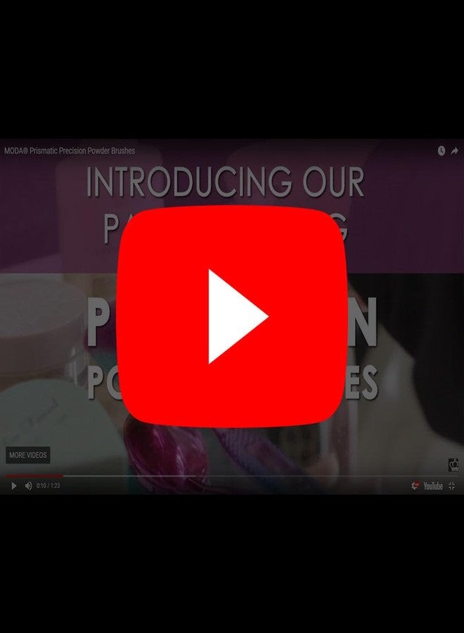 مودا مجموعة فرش مكياج بيضاوية الشكل من مودا رويال آند لانغنيكل، مقاس كامل، تتضمن فرش بودرة دقيقة كبيرة وصغيرة، بتأثير أومبريه بريزماتيك. - Image 3