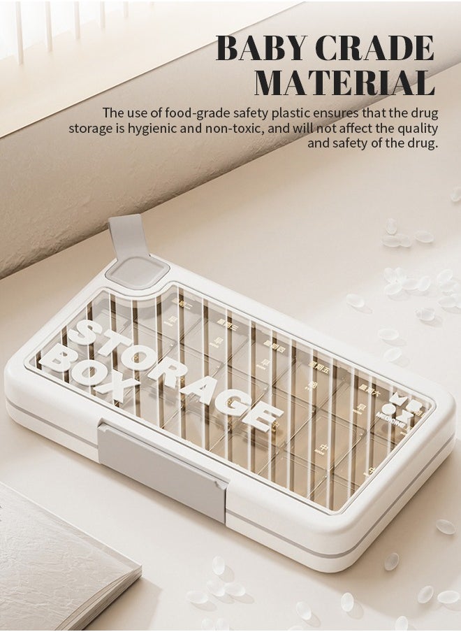 Pill Organizer, Portable Travel Pill Box 7 Day, Independent Compartments, Easy Storage and Access Pills