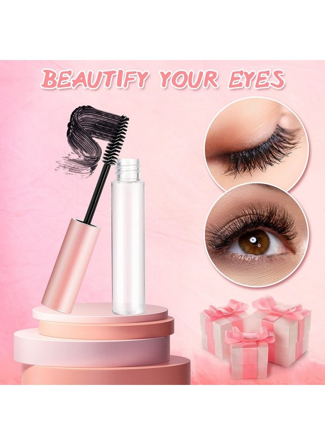 Maitys - 30 Pieces 10 ml Empty Mascara Tubes Eyelash Wand Refillable Clear Bottles Cream Container with 4 Pieces Transparent Funnels Transferring Castor Oil for DIY Cosmetics (Pink) - Image 1