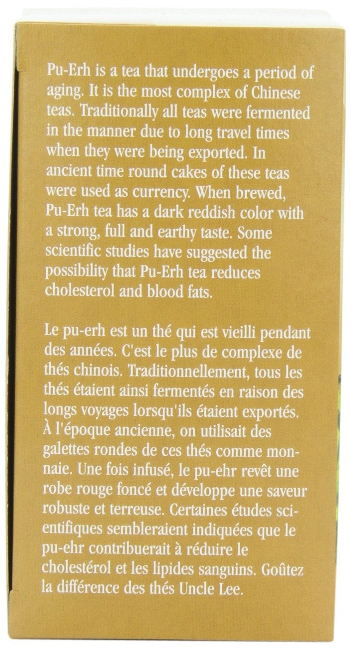 Uncle Lee's Tea Imperial Organic Tea, Pu-Erh, 18 Tea Bags (Pack of 4) - Image 4