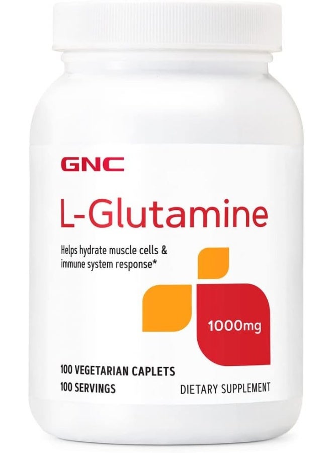 GNC L-Glutamine 1000 Mg 100 Vegetarian Caplets - Image 1