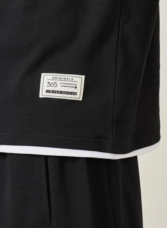 Styli Oversized Contrast Trim Terry T-Shirt and Shorts Co-Ords