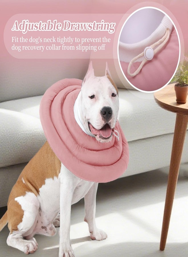 أيدوميك طوق إيدوميك للتعافي للكلاب، طوق مخروطي ناعم مقاوم للماء للكلاب بعد العمليات الجراحية، بديل مريح وواقي لطوق إليزابيثان للكلاب والقطط، طوق مخروطي قابل للتعديل على شكل دونات لمنع لعق الجروح والعض، وردي، صغير - Image 5