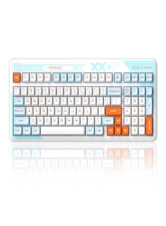 MageGee Creamy Mechanical Keyboard Cloud98 RGB Backlight Triple Mode 2.4GHz/BT/USB-C Wired Gaming Keyboard,Gasket Mounted PBT Material 98 Keys Hot-Swappable Keyboard (Wireless Sky Blue) - Image 1