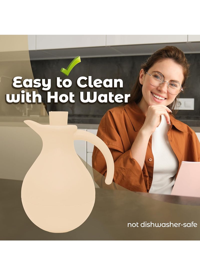 Bright Stone Sand Color Vacuum Flasks, 1L  - Image 5