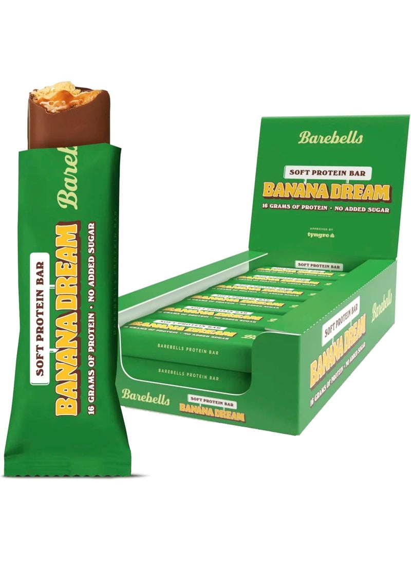 Barebells Protein Bar 55g / Banana Dream – 16g Protein Per Bar, High Protein Snack, No Added Sugar, Soft & Crispy Layers, Delicious Banana Flavor, Post-Workout & On-the-Go Nutrition - Image 1