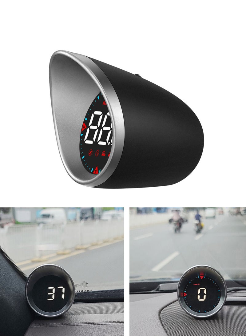 Generic Car HUD Car Head-up Display Digital Speedometer Display Driving Mileage, Compass Angle, Overspeed Alarm and Fatigue Driving Alarm  - Image 1