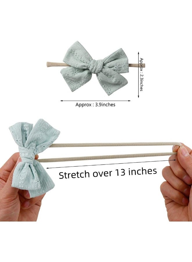 KIDOCHEESE Kidocheese 12pcs Baby Girl Nylon Headbands Hair Bows Elastics Hairbands Hair Accessories for Newborn Infant Toddler Kids Teens and Children  - Image 2