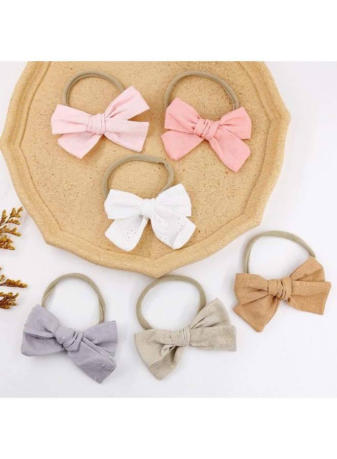 KIDOCHEESE Kidocheese 12pcs Baby Girl Nylon Headbands Hair Bows Elastics Hairbands Hair Accessories for Newborn Infant Toddler Kids Teens and Children  - Image 5