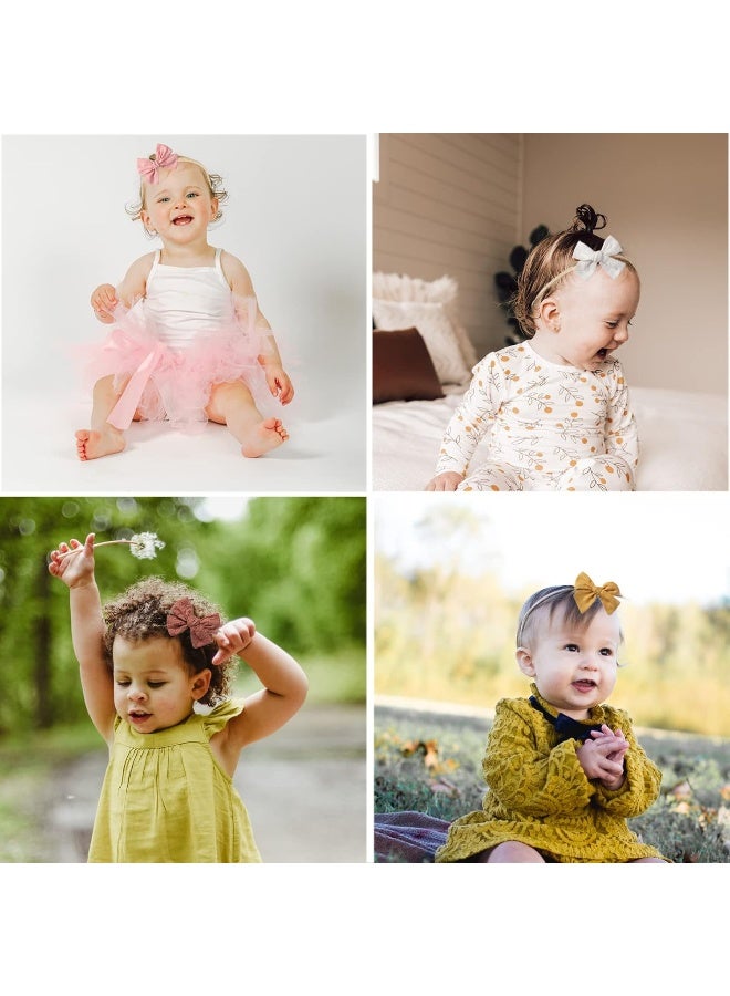 KIDOCHEESE Kidocheese 12pcs Baby Girl Nylon Headbands Hair Bows Elastics Hairbands Hair Accessories for Newborn Infant Toddler Kids Teens and Children  - Image 4