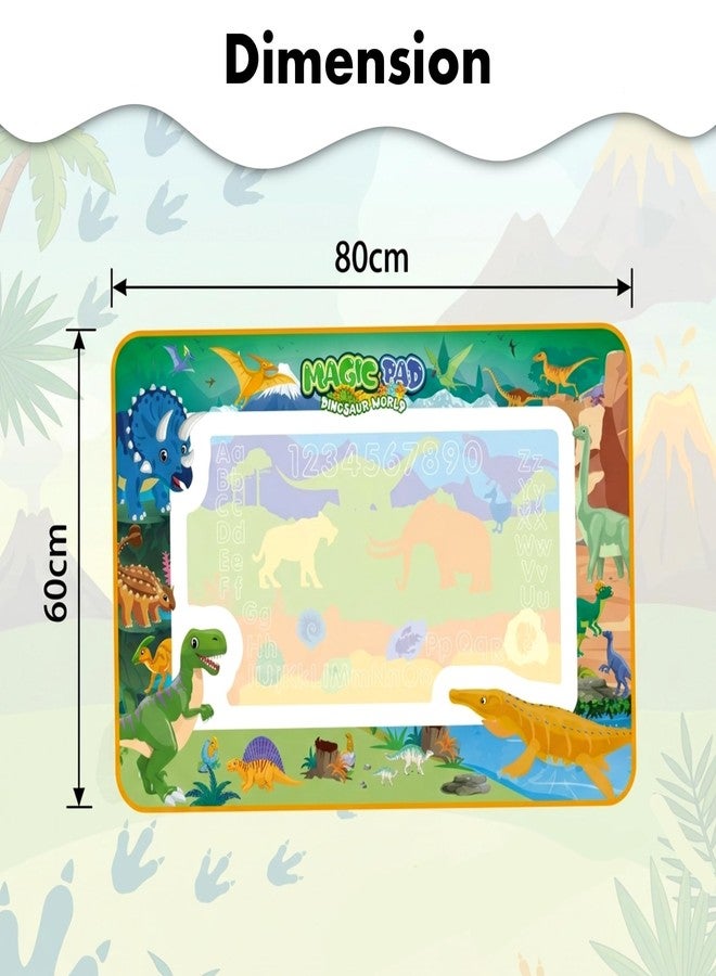 SNAPTRON 80 X 60cm Reusable Magic Water Dinosaur Drawing Mat| Big Doodle Mat for Kids| Drawing Mat, Water Doodle for Kids with 3 Magic Pen, Doodle Books & 6 Stencils| Gifts for Girls Boys Age 2 to 7 - Image 3