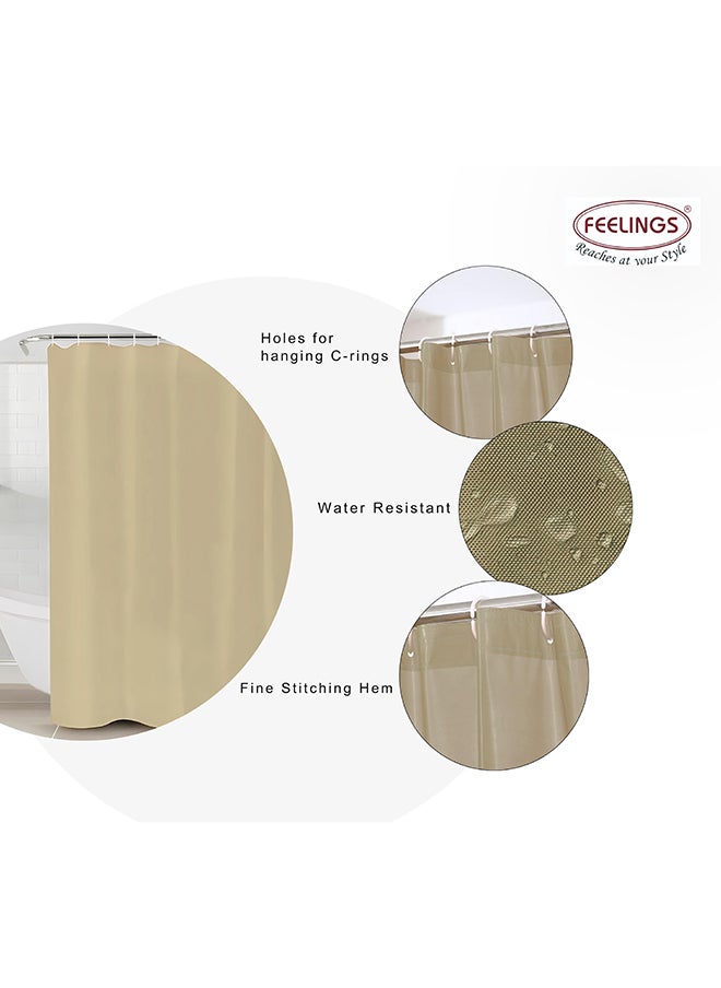 Feelings Feelings Bath Shower Curtain Sand Beige 200X200Cm  - Image 3
