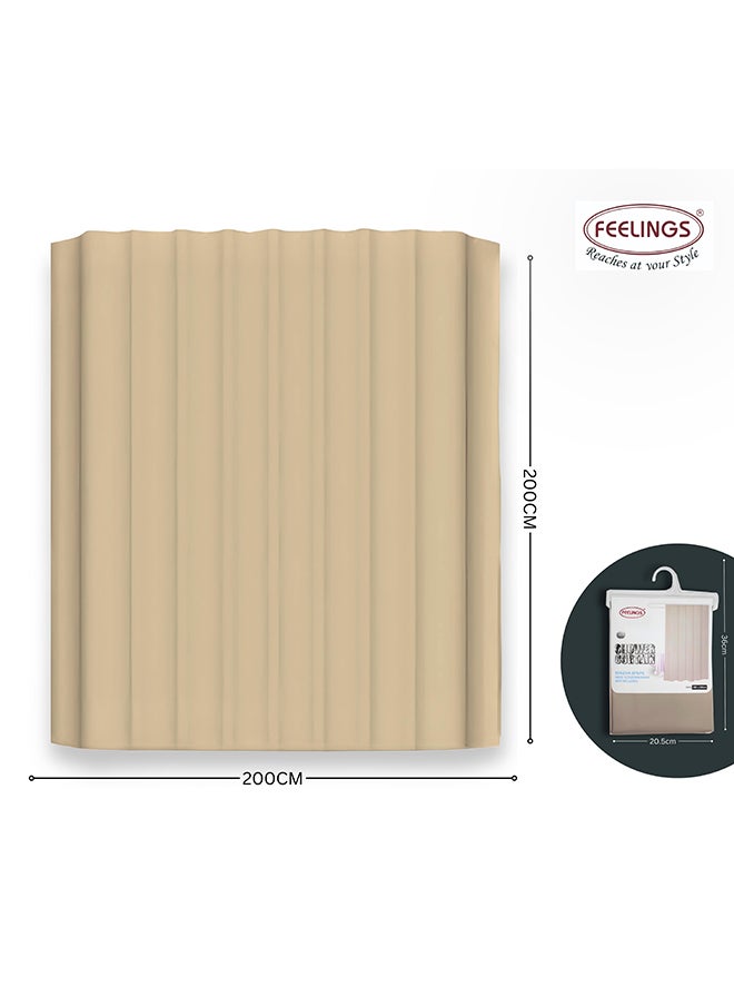 Feelings Feelings Bath Shower Curtain Sand Beige 200X200Cm  - Image 4