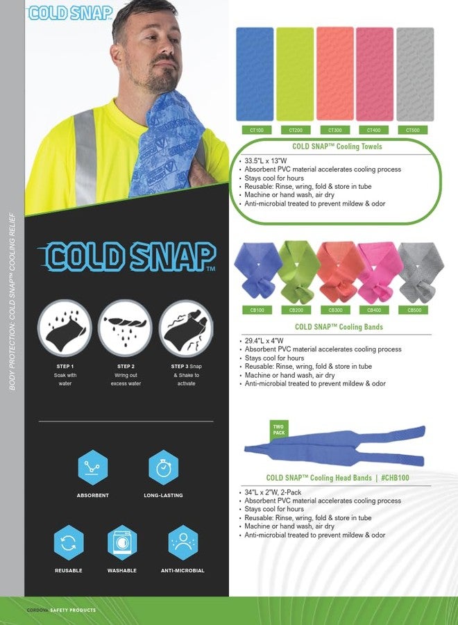 كوردوفا منشفة التبريد Cordova Consumer Products CT100 Coldsnap - أزرق - فائقة الامتصاص ومادة PVA فائقة التبخير، طول 33.5 بوصة × ارتفاع 13 بوصة - Image 4
