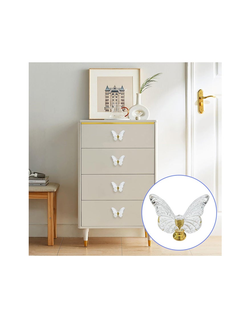 Generic - Butterfly Dresser Pulls, Butterfly Cabinet Knobs, 4 Pcs Drawer Knobs Cabinet Knobs Bathroom Door Knobs, Handles Decorative Door, for Cabinet Drawer Cupboard Furniture Door Wardrobe - Image 1