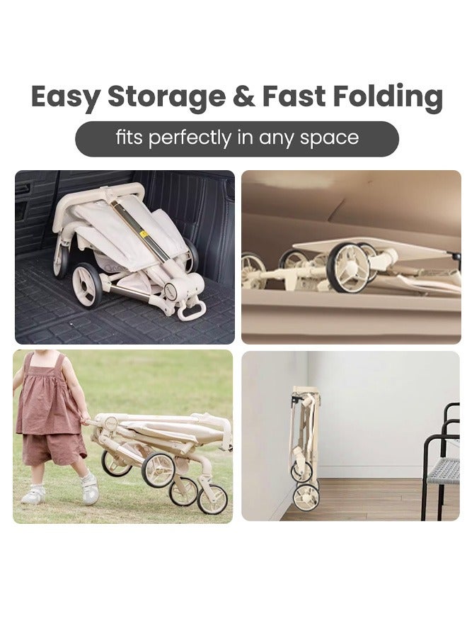 Lightweight Airplane-safe Stroller Folds Up With One Hand Take Up  Little Space Foldable Sun Canopy And Shoulder Straps Suitable For Children From 6-48 months - Image 2