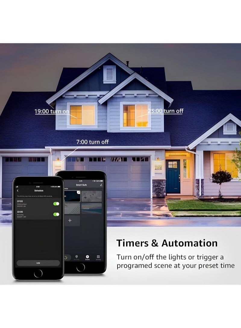 WiFi Smart Wall Light Switch, No Neutral Wire Required, No Hub Required, Compatible with Google Home & Alexa, Touch & App Remote Control, Timing Function & Voice Control (Gang 2, Black) - Image 2
