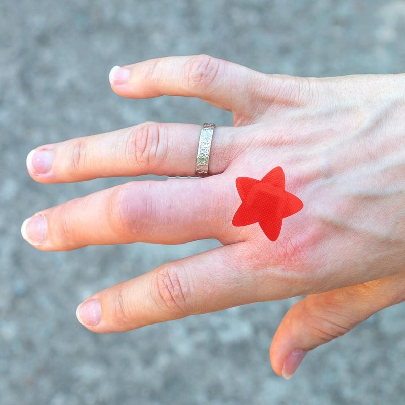 Creative Star Shaped Bandages 20pcs, Small Breathable Fingertip Bandage Patches with Flexible Fabric, Cute Cartoon Red First Aid Wraps and Sports - Image 5