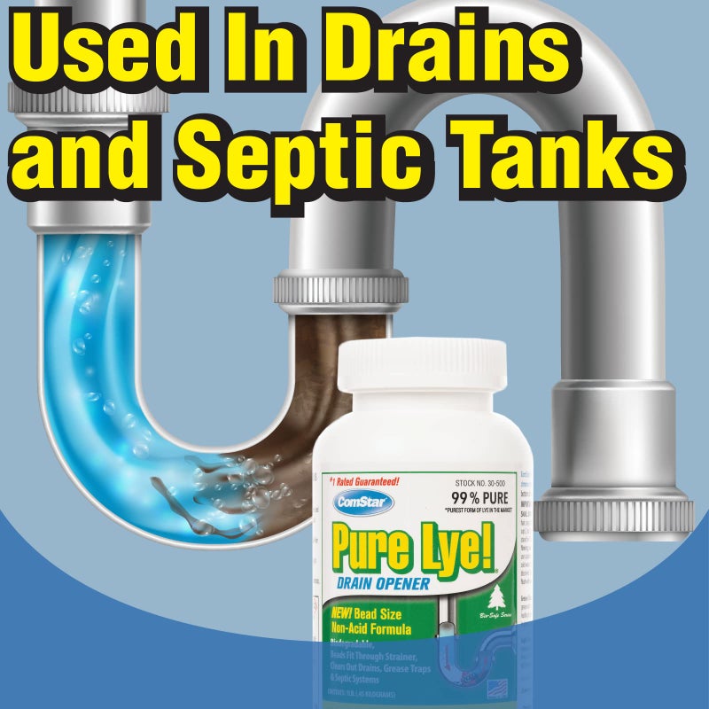 ComStar Pure Lye | 99% Pure Sodium Hydroxide Beads | Eco-Friendly, Industrial Strength, Biodegradable Drain Opener | Safe on Fixtures | Static-Free, Unique Beads for Soap Making | 1 lb. (30-500) - Image 3