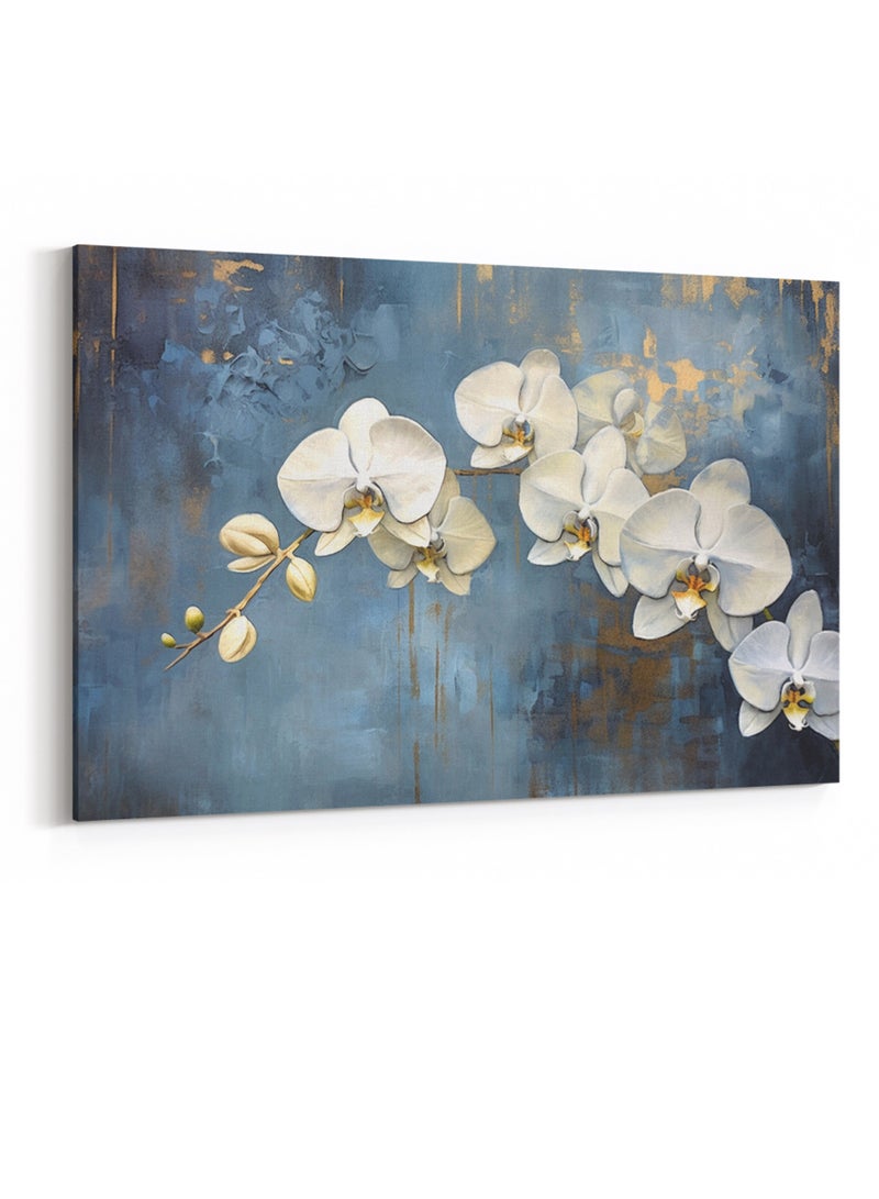 لوحة كانفاس على إطار خشبي بتصميم نمط فني حديث من الزهور - Image 4