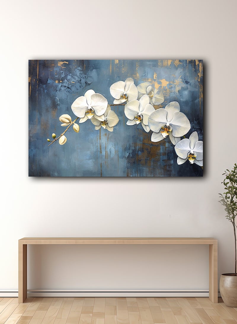 لوحة كانفاس على إطار خشبي بتصميم نمط فني حديث من الزهور - Image 2