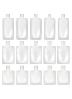 Travel Pouches for Toiletries Set of 15 Pieces - 30 ml/50 ml/100 ml Portable Travel Liquid Pouch Squeeze Refillable Travel Containers for Conditioner, Lotion and Soap Liquids