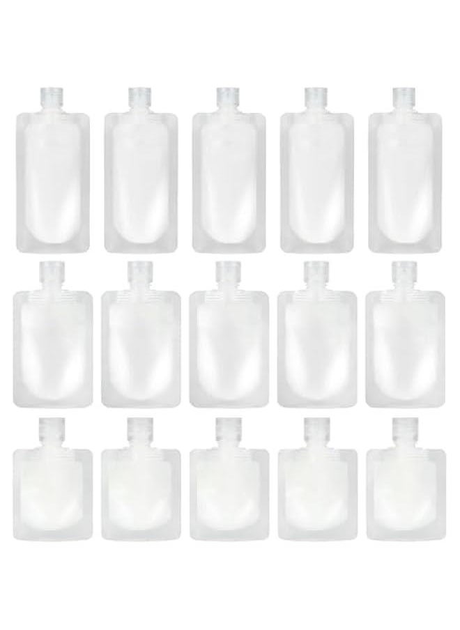 Generic - Travel Pouches for Toiletries Set of 15 Pieces - 30 ml/50 ml/100 ml Portable Travel Liquid Pouch Squeeze Refillable Travel Containers for Conditioner, Lotion and Soap Liquids - Image 1