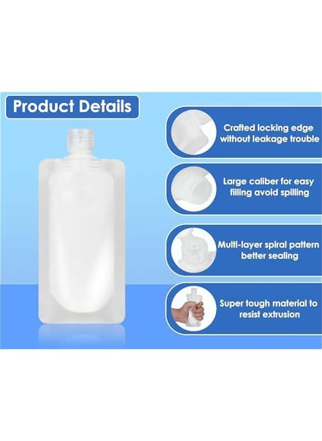 Generic - Travel Pouches for Toiletries Set of 15 Pieces - 30 ml/50 ml/100 ml Portable Travel Liquid Pouch Squeeze Refillable Travel Containers for Conditioner, Lotion and Soap Liquids - Image 1