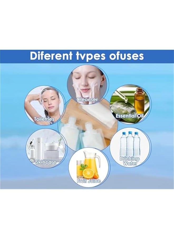 Generic - Travel Pouches for Toiletries Set of 15 Pieces - 30 ml/50 ml/100 ml Portable Travel Liquid Pouch Squeeze Refillable Travel Containers for Conditioner, Lotion and Soap Liquids - Image 1