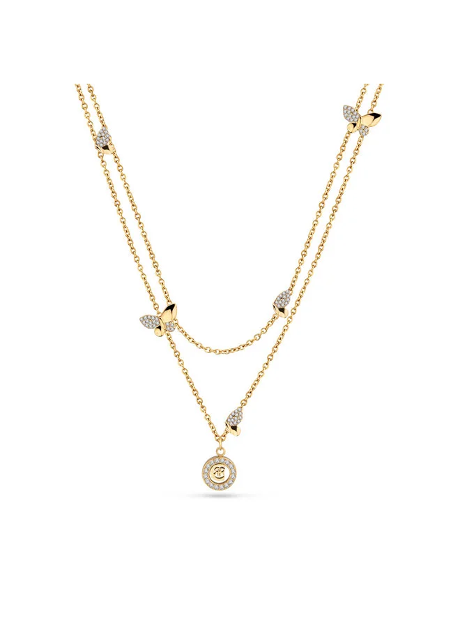CERRUTI 1881 Butterfly 4.0 Gold Necklace with Crystal Pendant for Women