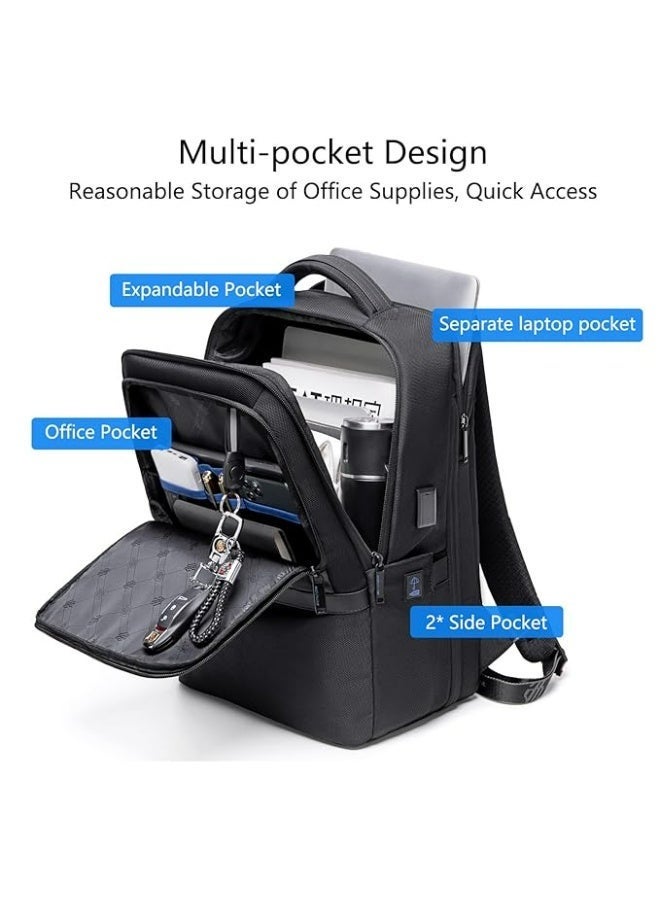 Arctic Hunter Business Backpack for Men with USB & Type-C Port 27L Expanded Laptop Backpack for Upto 16-inch Laptop 1680D Polyester Water-resistant Padded Backpack for Office Travel - Image 4