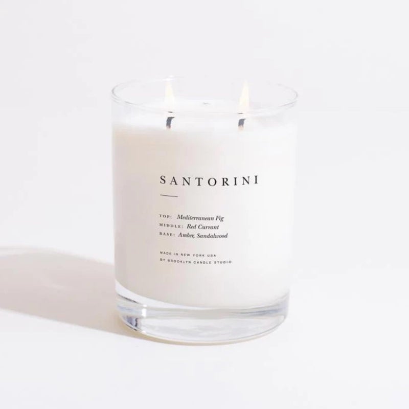 Brooklyn Candle Studio Santorini Classic 2 Wick Candle - Luxury Scented Candle, Vegan Soy Wax, Hand Poured in The USA, 70 Hour Slow Burn Time - 13oz - Image 1