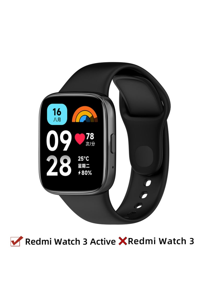 Generic - Straps Compatible with Redmi Watch 3 Active Smartwatch Soft TPU Band for Men, Women,Black - Image 1