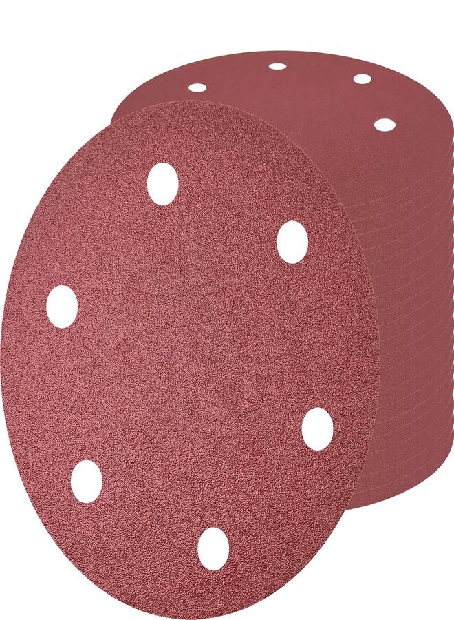 SACKORANGE 30 PCS 9 Inch 6 Hole 60 Grit Drywall Sanding Discs - 9” Hook & Loop Aluminum Oxide Sander Disc Grinding Abrasive Sandpaper for Drywall Sander Wood Furniture Finishing - Image 1
