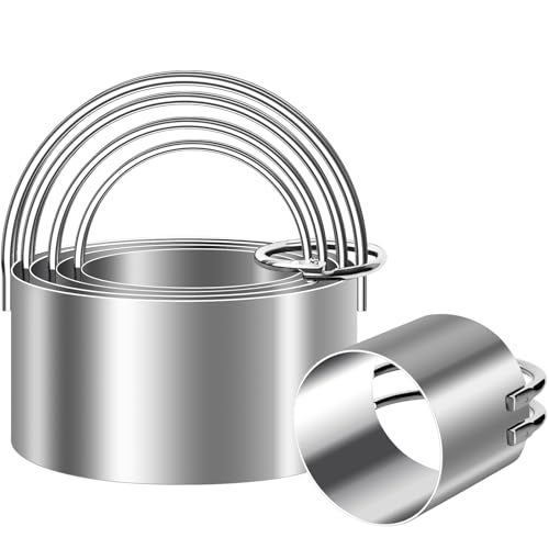 ALL-TOP ALLTOP 5 Pieces Circle Biscuit Cutter,Professional Stainless Steel Round Cookie Cutters Tool with Ring Handle for Baking Pastry Doughnut - Image 1