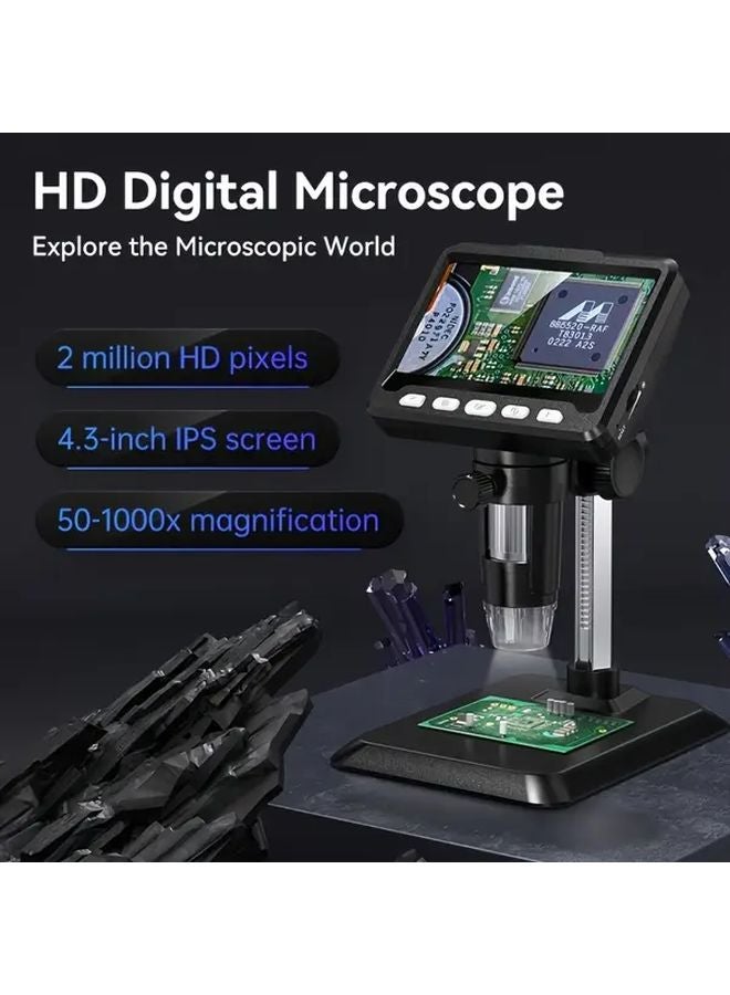 4.3 Inch 1000X Digital Microscope With 8 LED Lights USB PC Compatible For Inspection - Image 5