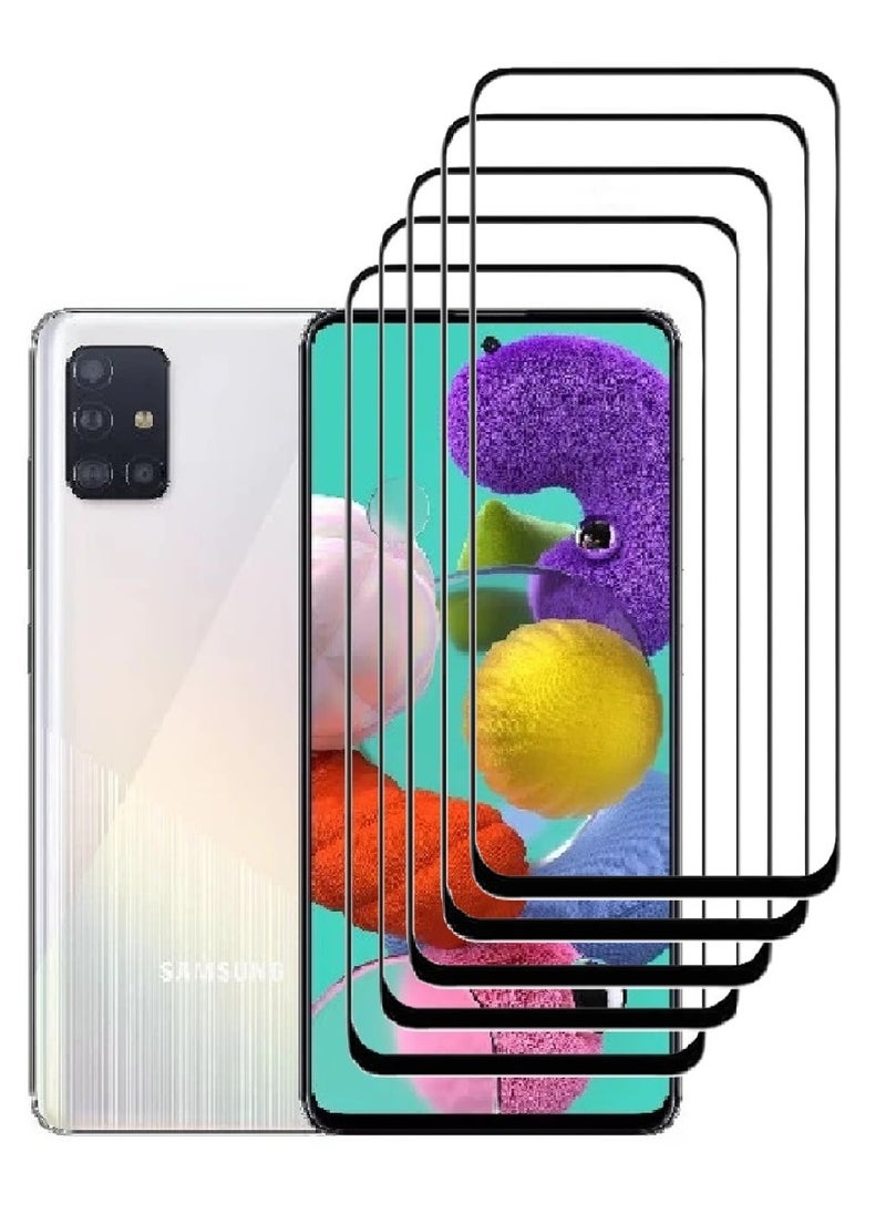 AINA 5 Pieces Tempered Glass Screen Protector 5D Designed For Samsung Galaxy A51 Full Glue Edge to Edge Full Screen Coverage And Bubble Free - Image 1