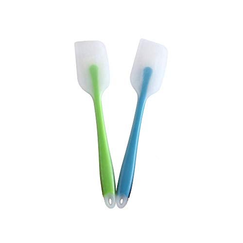 we3 Silicone Spatulas Heat Resistant up to 450F, FDA Grade Flexible Kitchen Utensils with Comfortable Grip, Non-Stick Cooking Tools (Pack of 2, Color Random) - Image 1