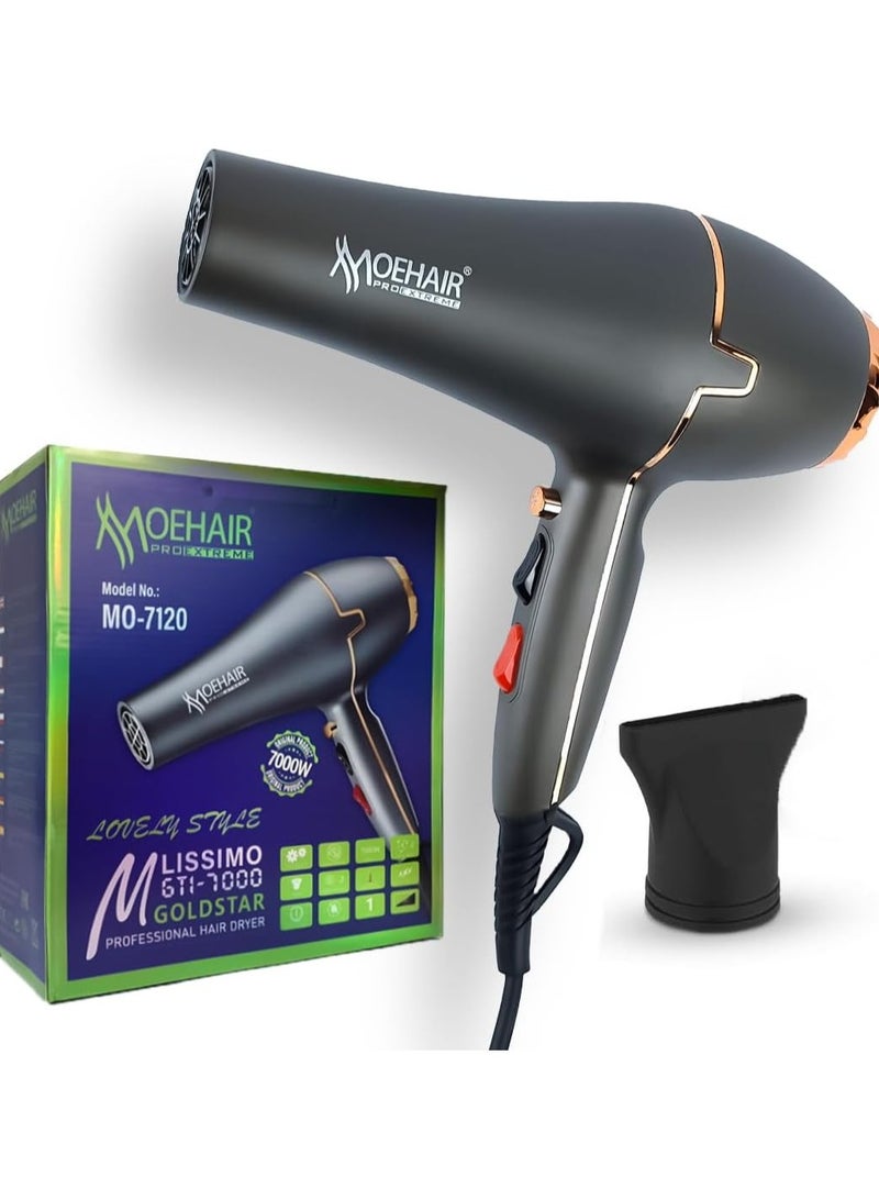 MoeHair 7000W Hair Dryer - Superior Drying Performance with Multiple Settings, Ionic Care, and Overheat Protection MO-7120 - Image 1
