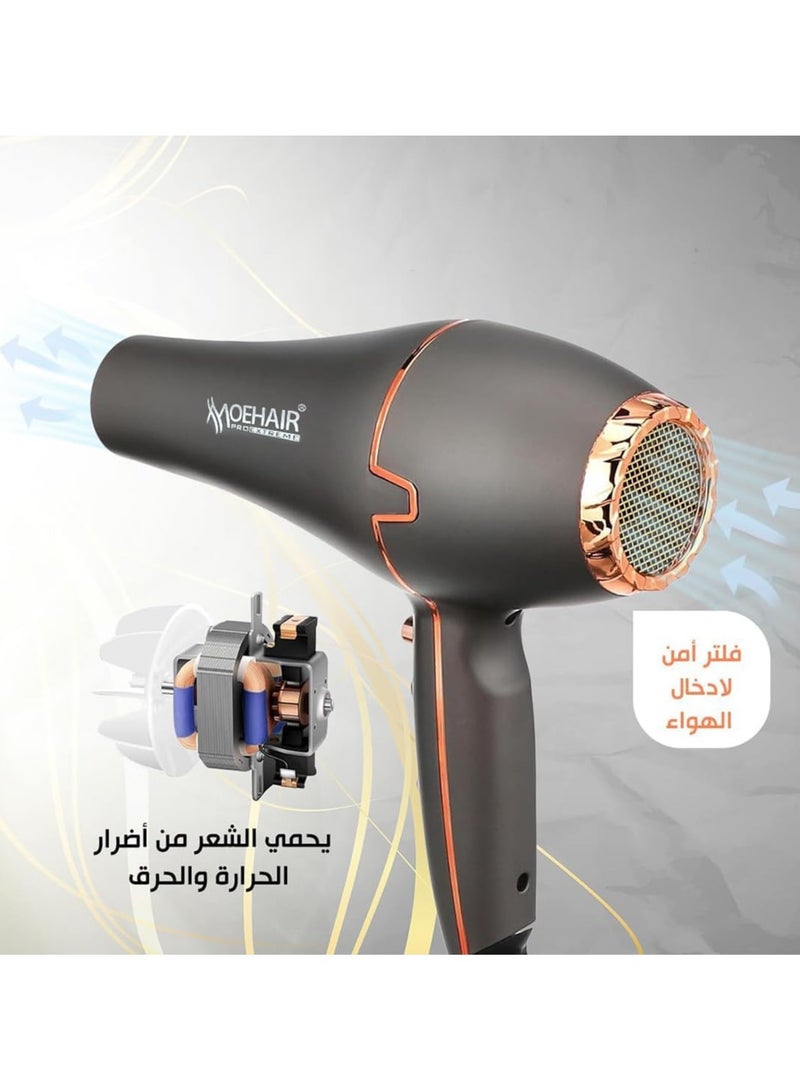 MoeHair 7000W Hair Dryer - Superior Drying Performance with Multiple Settings, Ionic Care, and Overheat Protection MO-7120 - Image 2