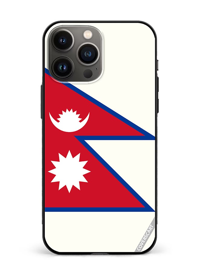 Protective Case Cover For Apple iPhone 14 Pro Max Nepal Flag Design Multicolour