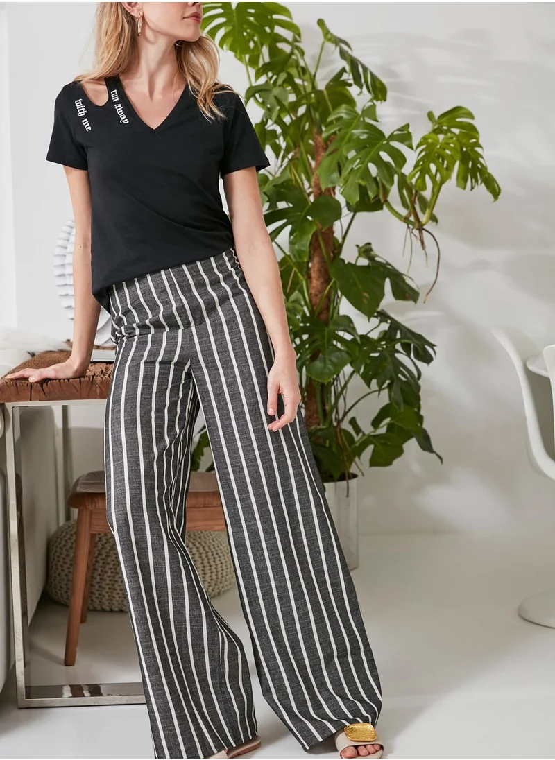 trendyol Striped Wide Leg Pants
