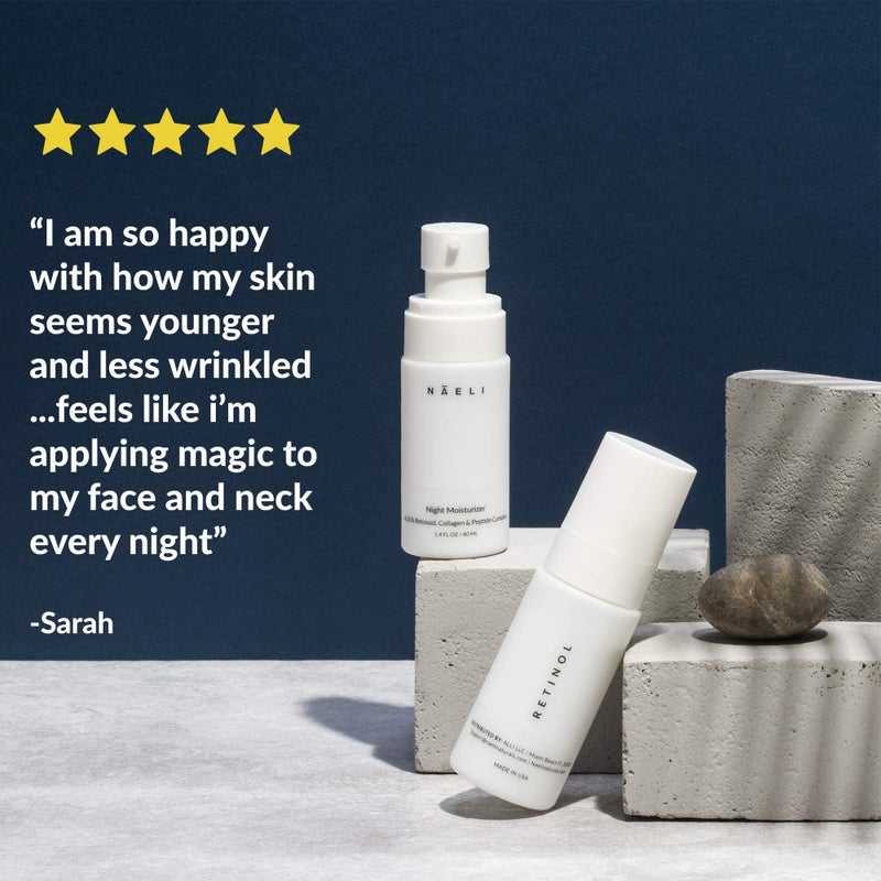 NAELI Face Moisturizer SPF 30 & Retinol Cream, Day & Night Anti Aging Collagen & Hyaluronic Acid Skincare Gift & Holiday Set for Women & Men, Hydrates & Reduces Wrinkles, Natural & Cruelty Free, 1.4oz - Image 5