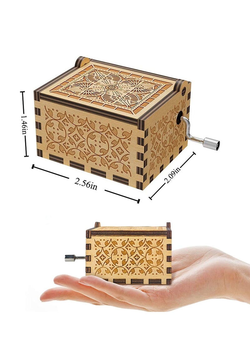 SYOSI Happy Birthday Wooden Mini Colorful Music Box Hand Crank Wood Vintage Classic Musical Hand-Operated Gifts for Mom Dad Daughter Son Boys Girls Friends - Image 4