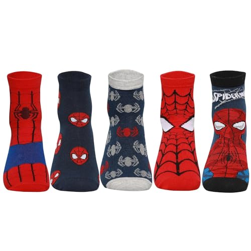 Supersox Disney Spiderman Ankle Length Socks Collection for Men (Pack of 5) - Image 1