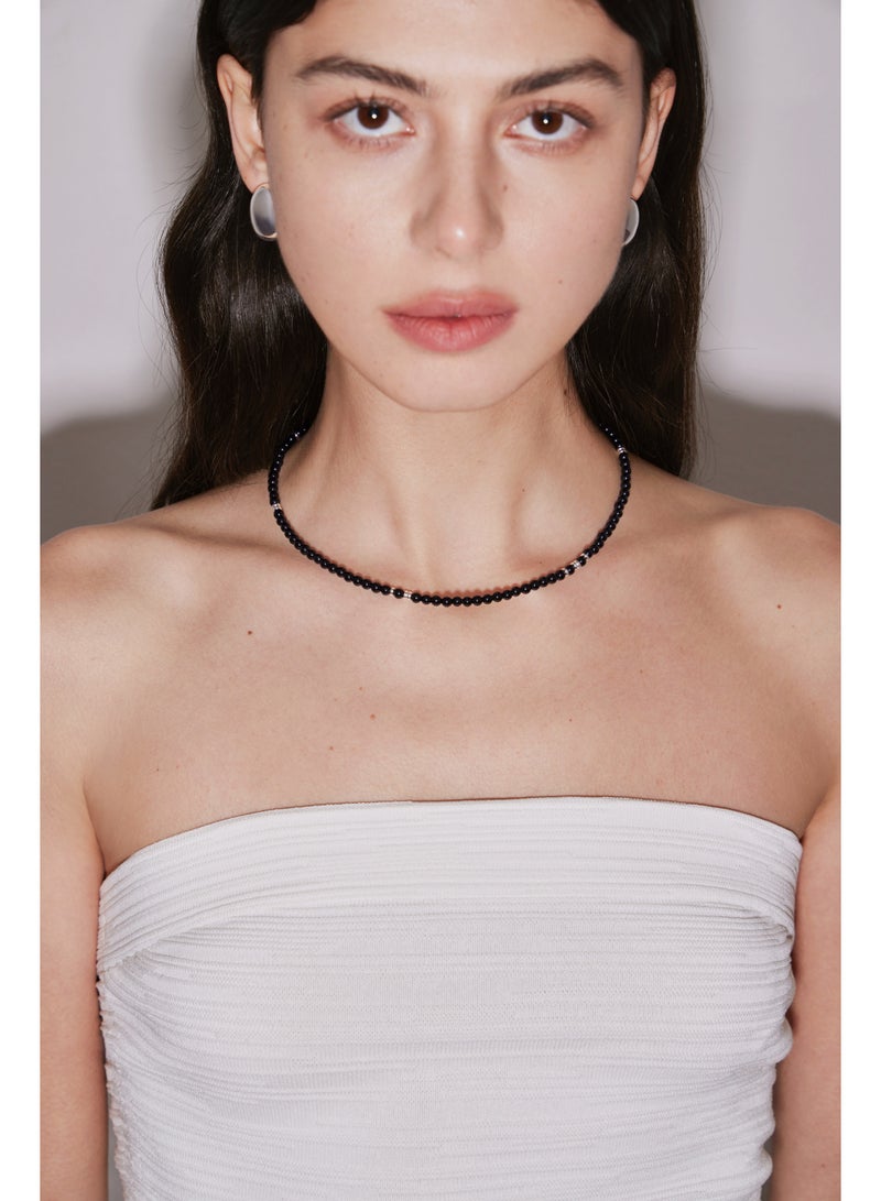 Raia Midnight Rhythm Necklace - 925 Sterling Silver - Black Onyx - Image 3