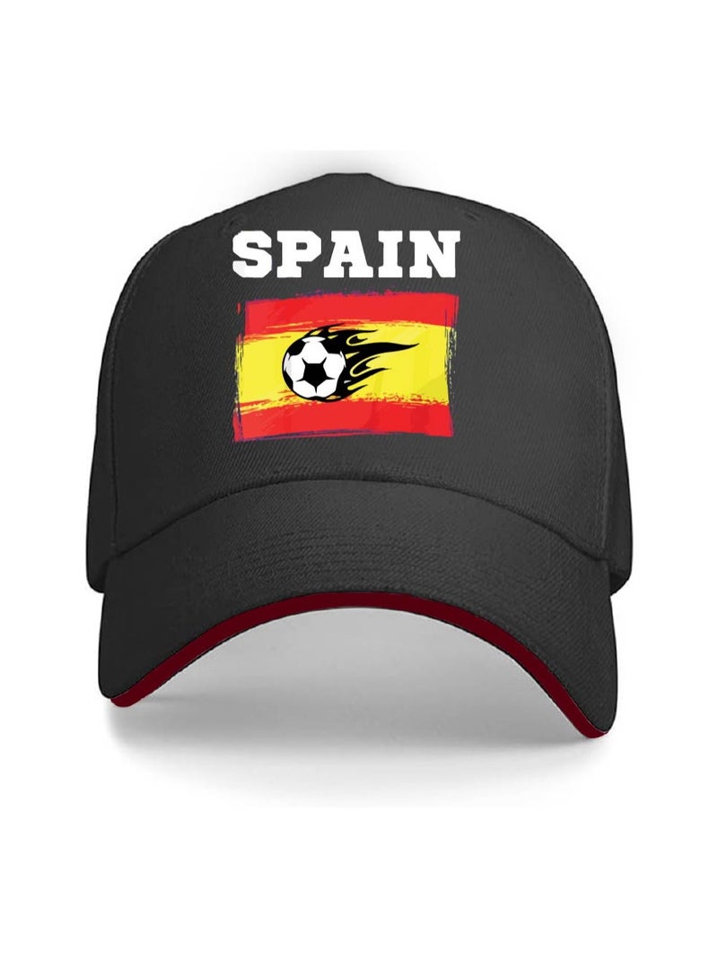 PRINTSHOP4ME Spain Unisex Adult Football Cap For Both Men And Women With Metal Adjustable Buckle Closure-Perfect For Football Fans,Match Days,Outdoor Activities And Everyday Wear - Image 1
