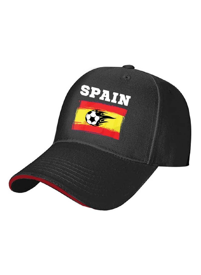 PRINTSHOP4ME Spain Unisex Adult Football Cap For Both Men And Women With Metal Adjustable Buckle Closure-Perfect For Football Fans,Match Days,Outdoor Activities And Everyday Wear - Image 2