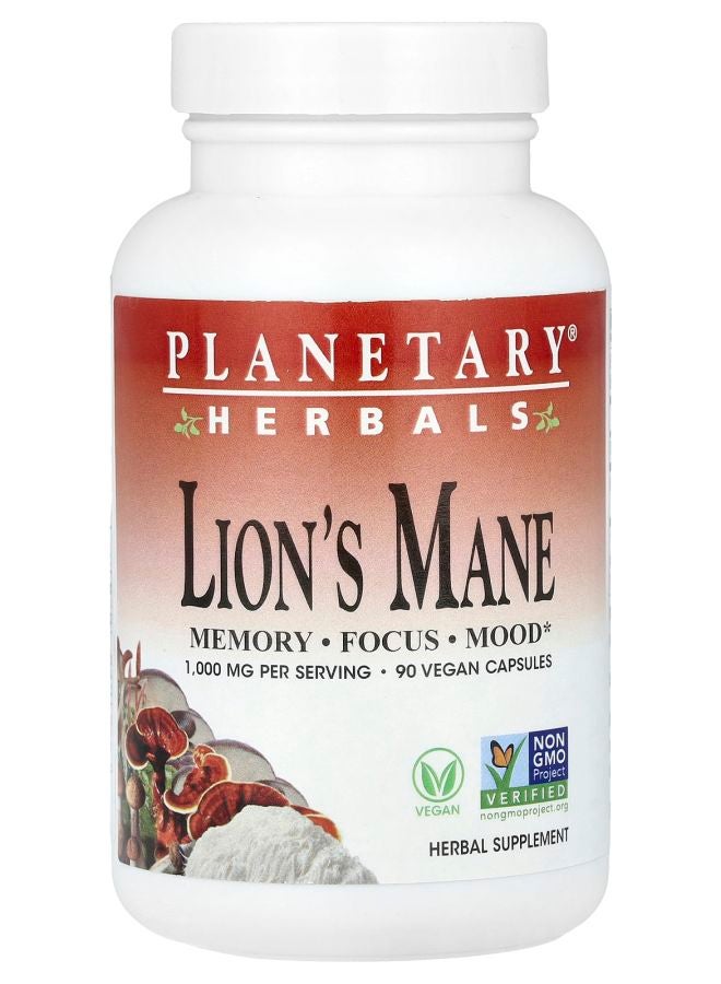Lion's Mane 1000 mg 90 Vegan Capsules (500 mg per Capsule)
